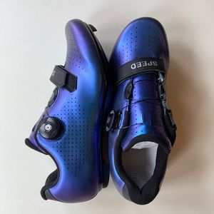 Blue Speed Cycling Cleats with Peloton Adapters
